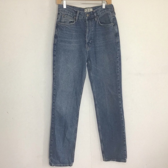 We the Free Free People High-Rise Button Fly 5 pocket straight leg jeans Sz  27 - Picture 1 of 12